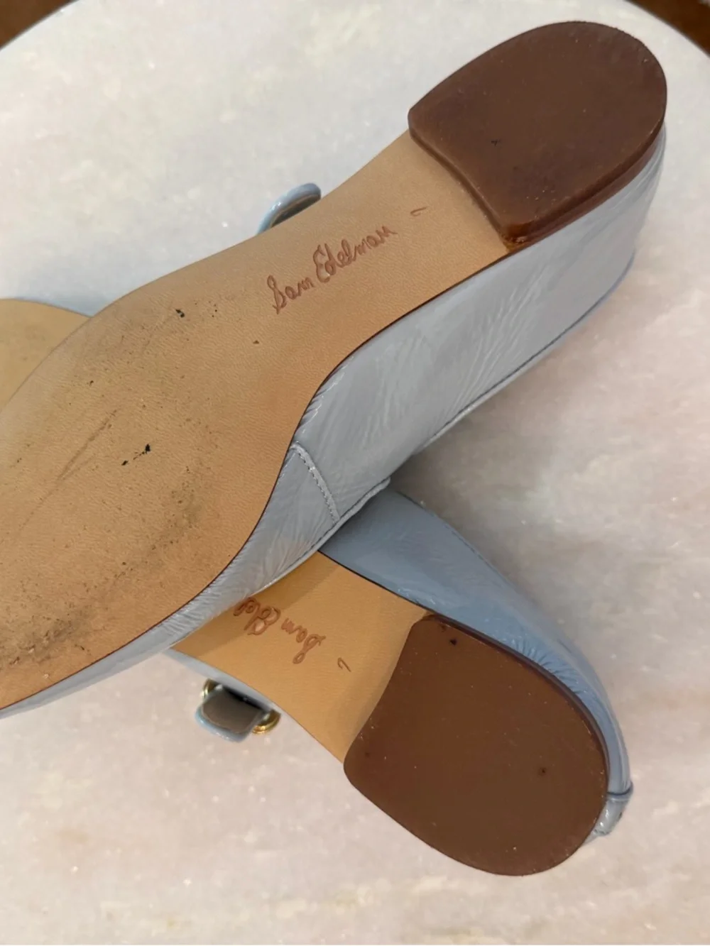 Sam Edelman Michaela Mary Jane Flat Shoes Cape Blue Leather Women’s Sz 7 - Picture 6 of 8